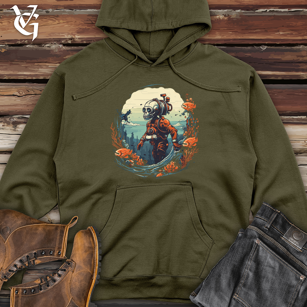 Viking Goods Retro Submarine Explorer Midweight Hooded Sweatshirt Army / L