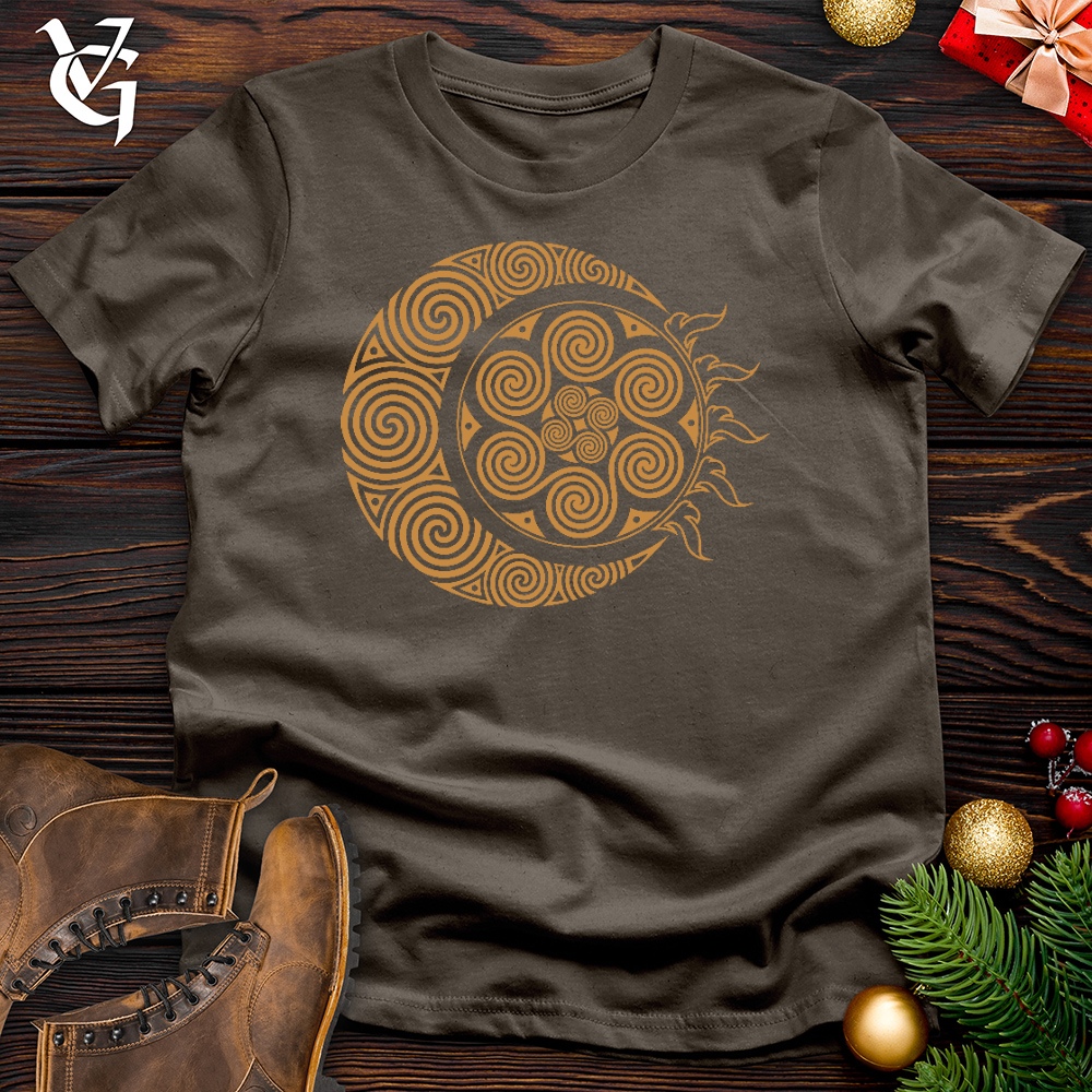 Viking Goods Spiral Celtic Moon 01 Cotton Tee Army / L