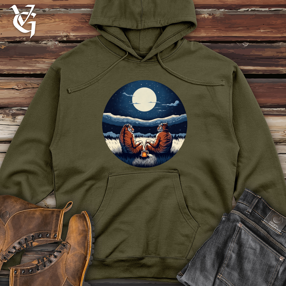 Viking Goods Tigers Moonlight Serenity Midweight Hooded Sweatshirt Army / L