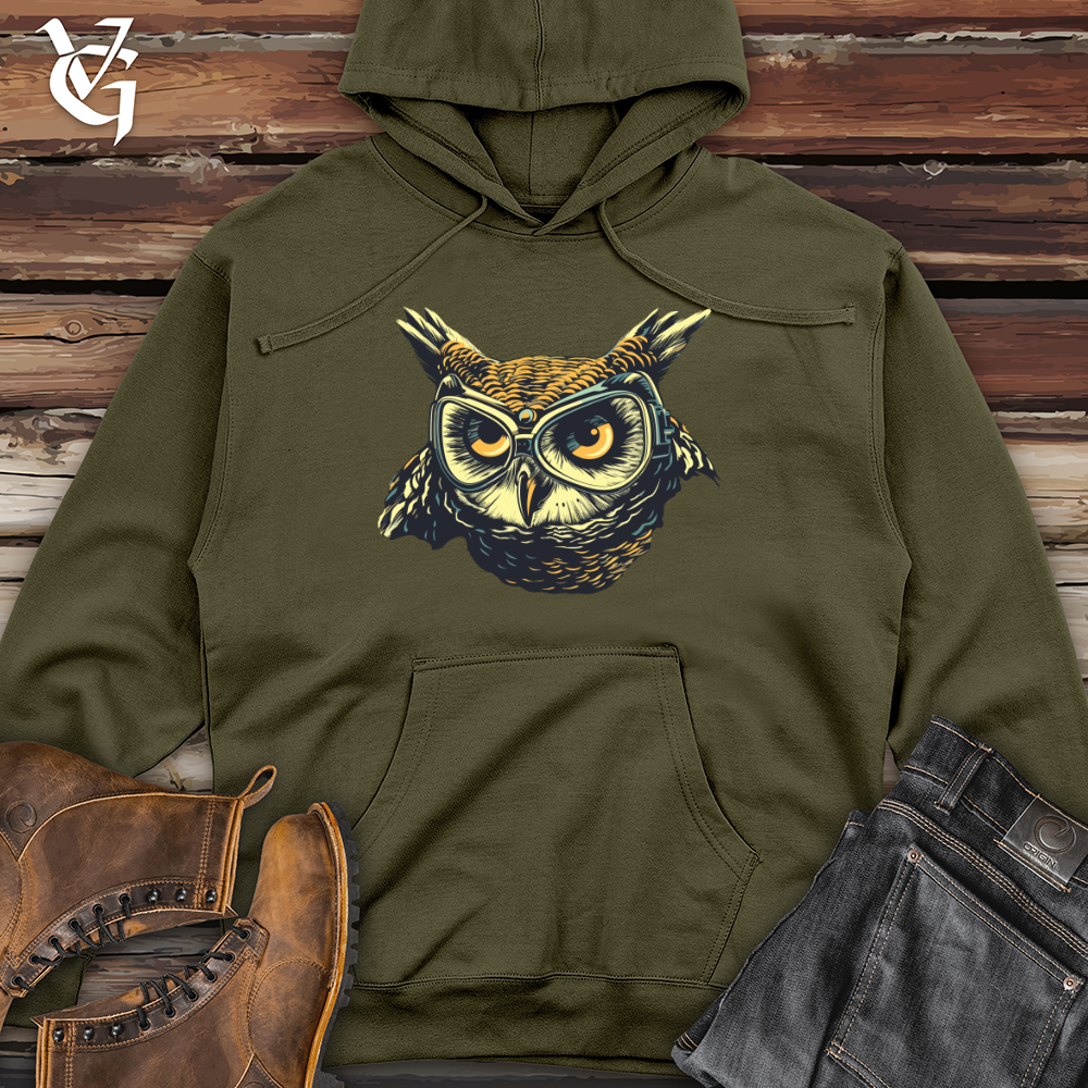 Viking Goods Vintage Dive Owl Midweight Hooded Sweatshirt Army / L