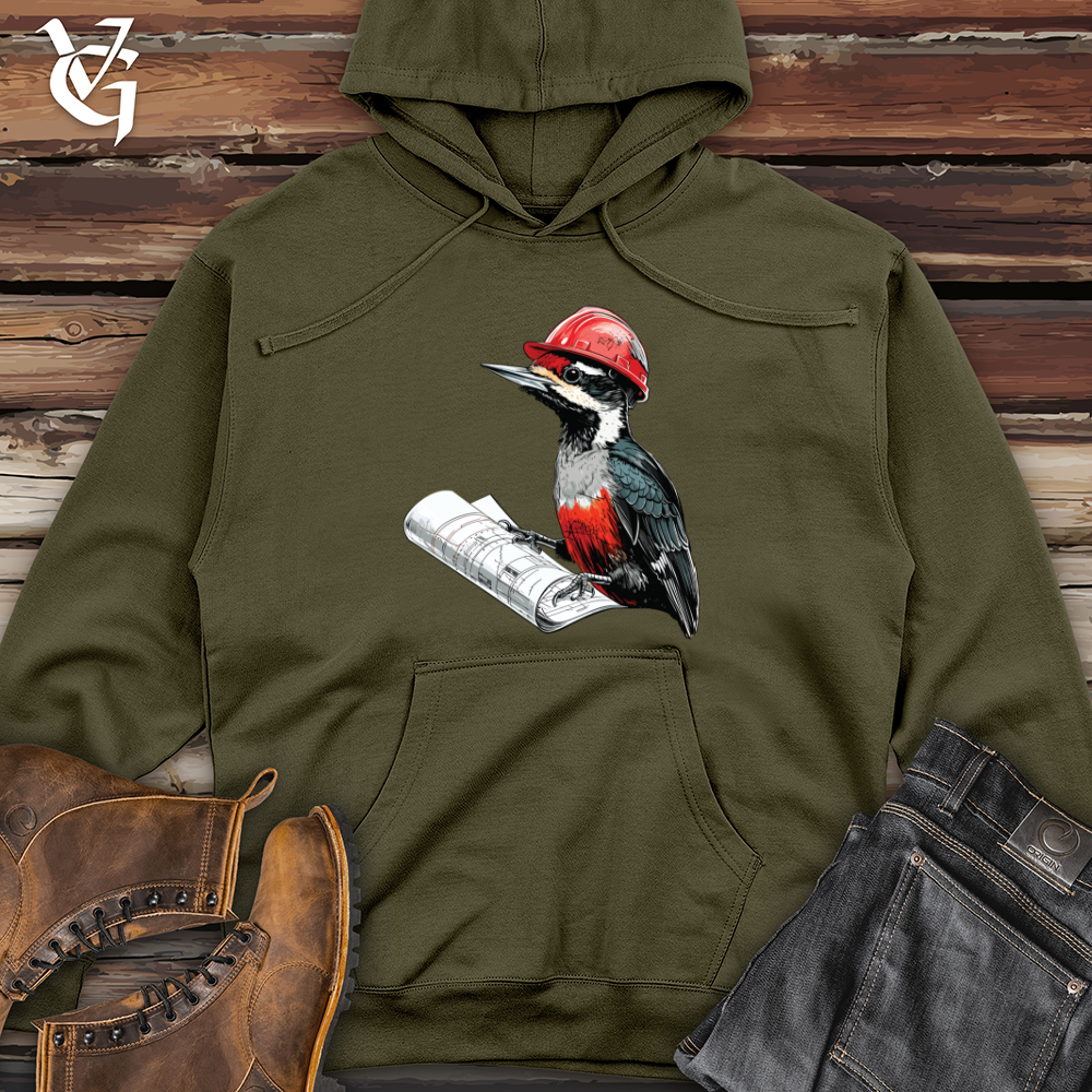 Viking Goods Woodpecker Project Planner Midweight Hooded Sweatshirt Army / L