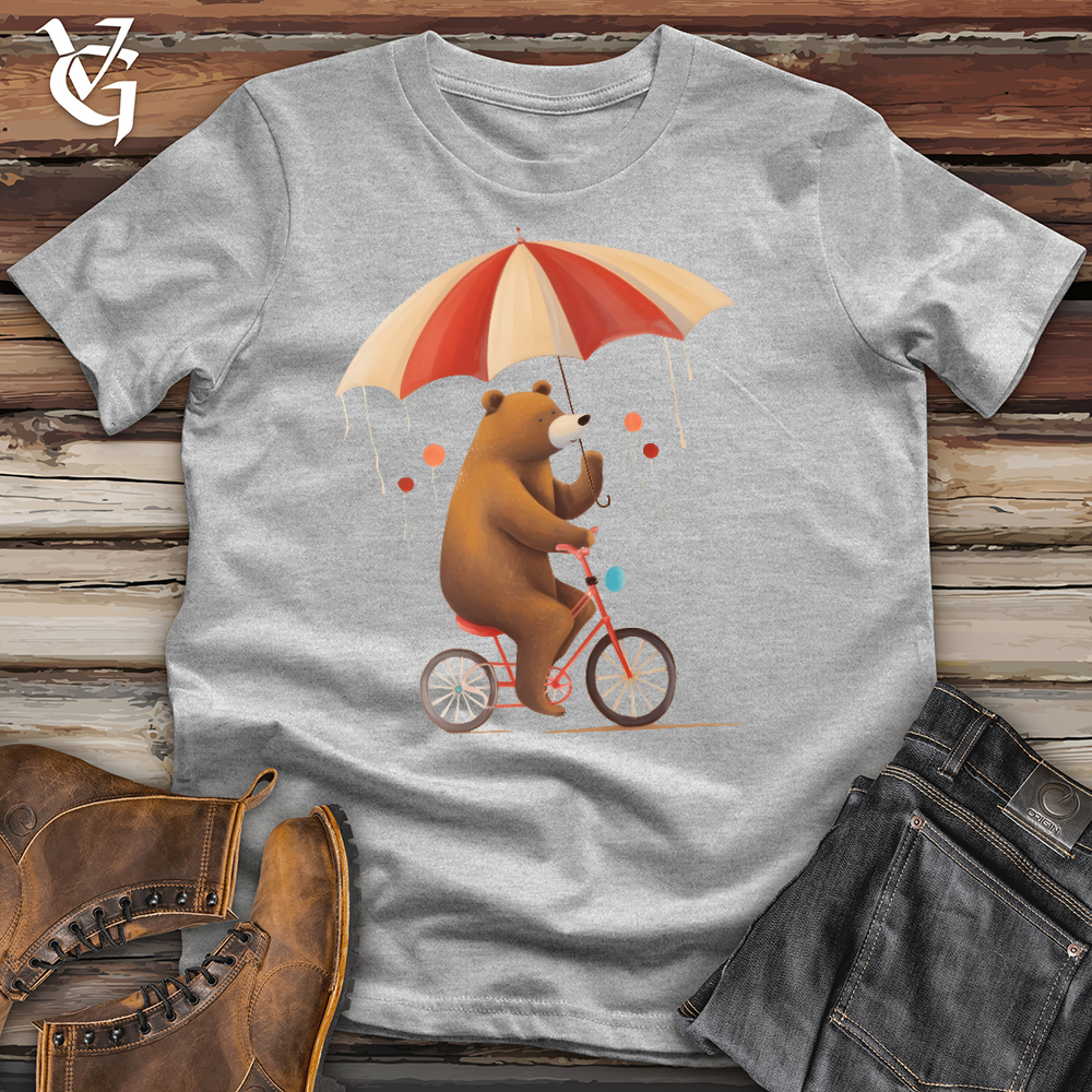 Viking Goods Bear Biking In The Rain Cotton Tee Ash / L