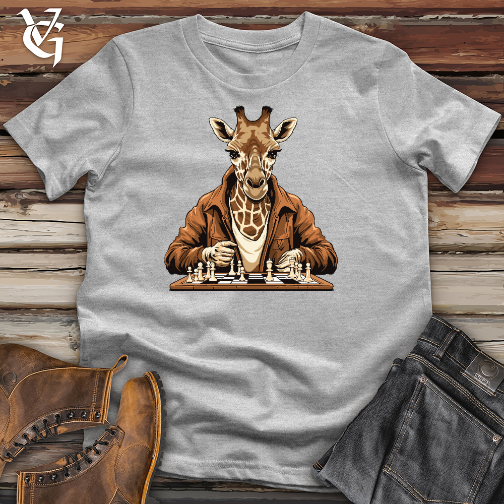 Viking Goods Giraffe Playing Chess Cotton Tee Ash / L