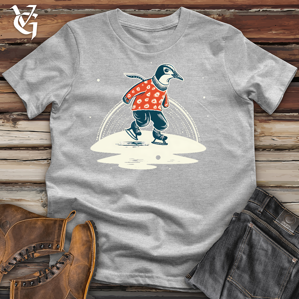 Viking Goods Ice Skating Penguin Cotton Tee Ash / L
