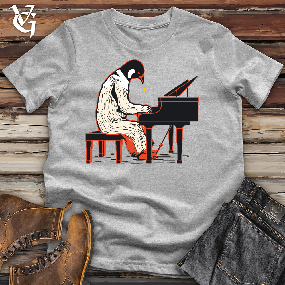 Viking Goods Penguin Playing Piano Cotton Tee Ash / L