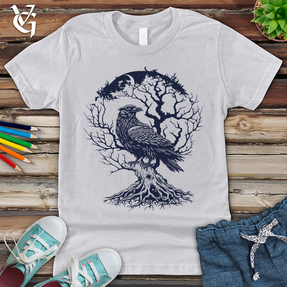 Viking Goods Raven and Old Tree Tattoo Youth Tee Ash / L