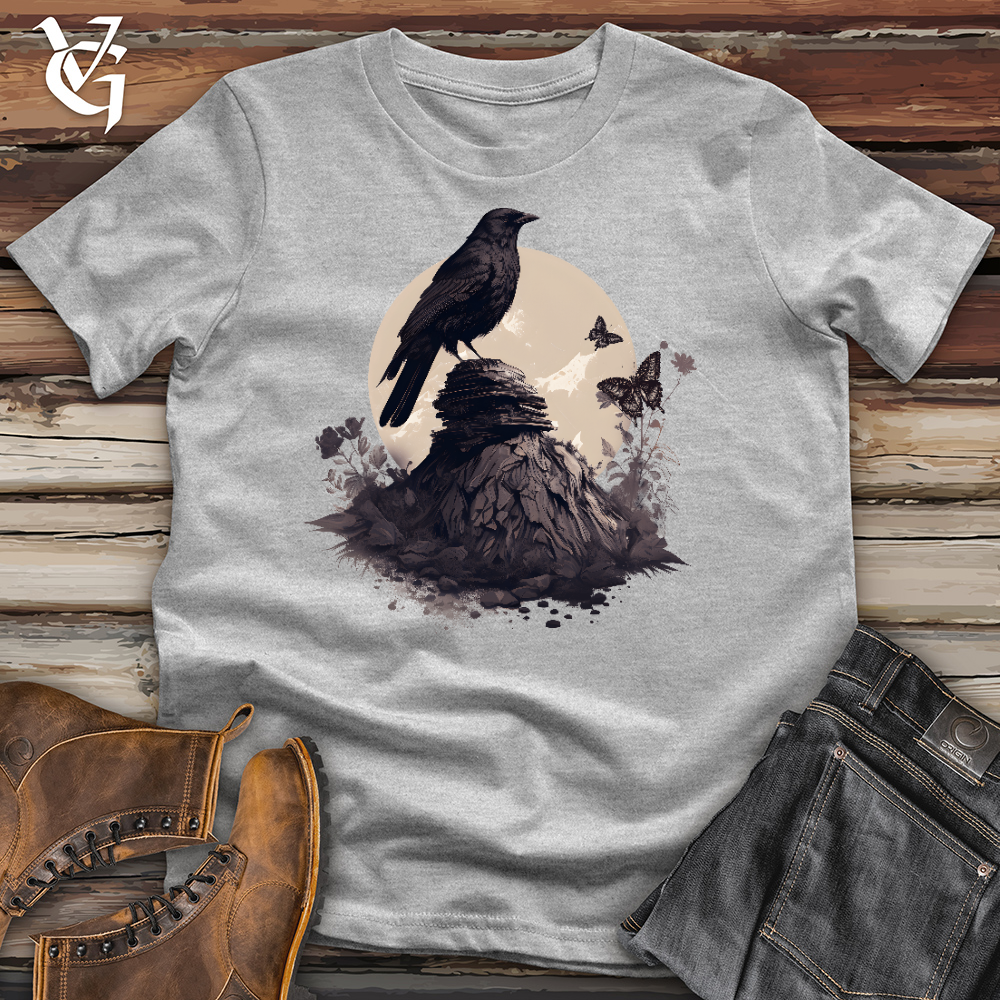 Viking Goods Raven Butterfly Sunset Cotton Tee Ash / L