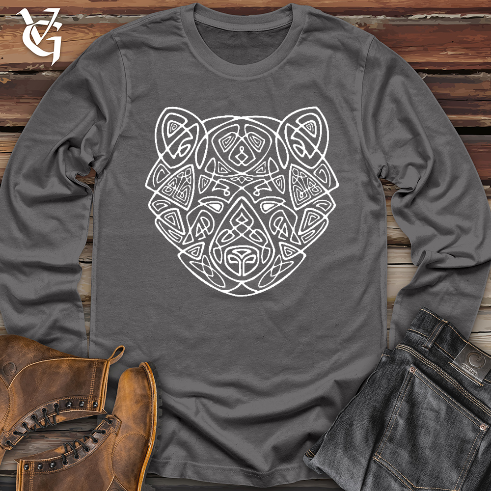 Viking Goods Bear Head Celtic Style Long Sleeve Asphalt / L