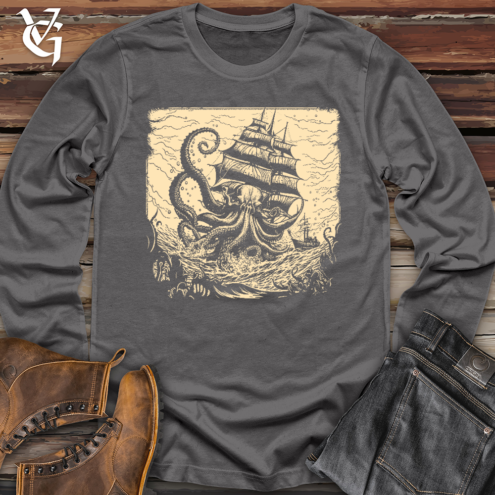 Viking Goods Kraken at Sea Long Sleeve Asphalt / L