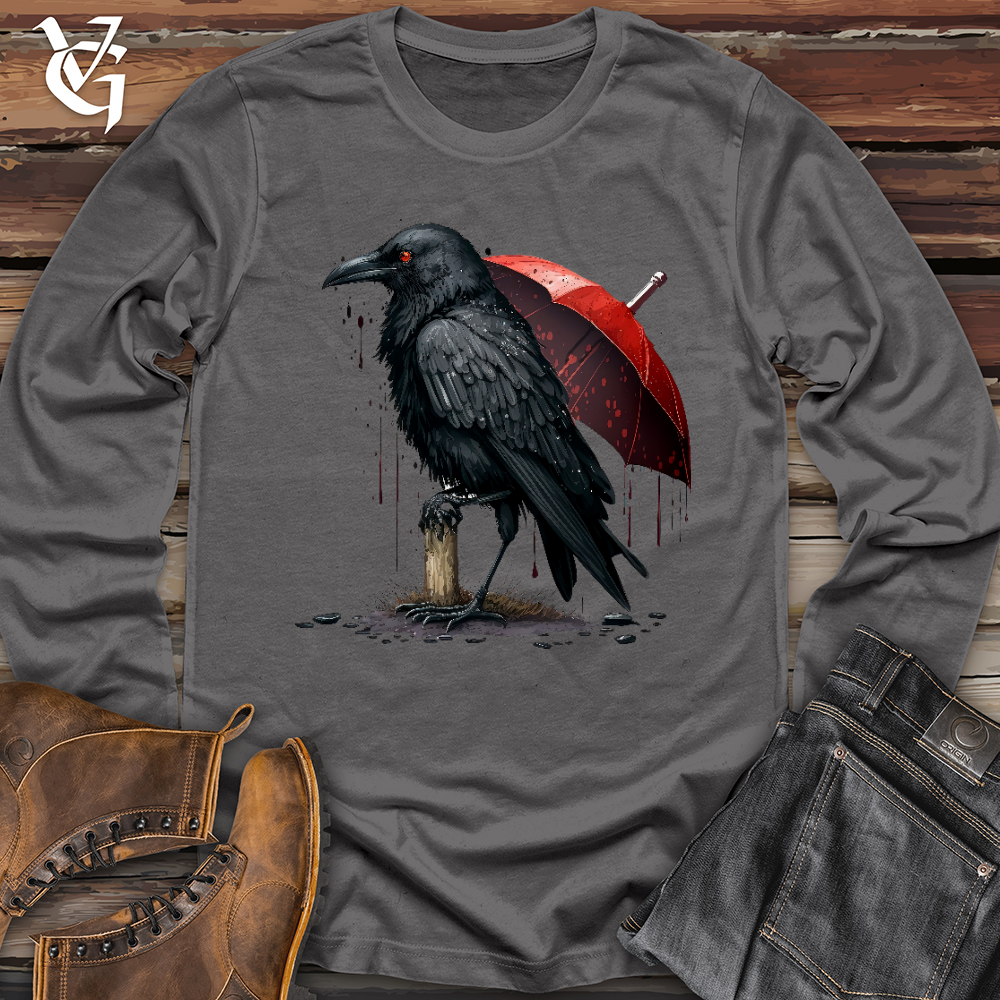 Viking Goods Raven In The Rain Long Sleeve Asphalt / L
