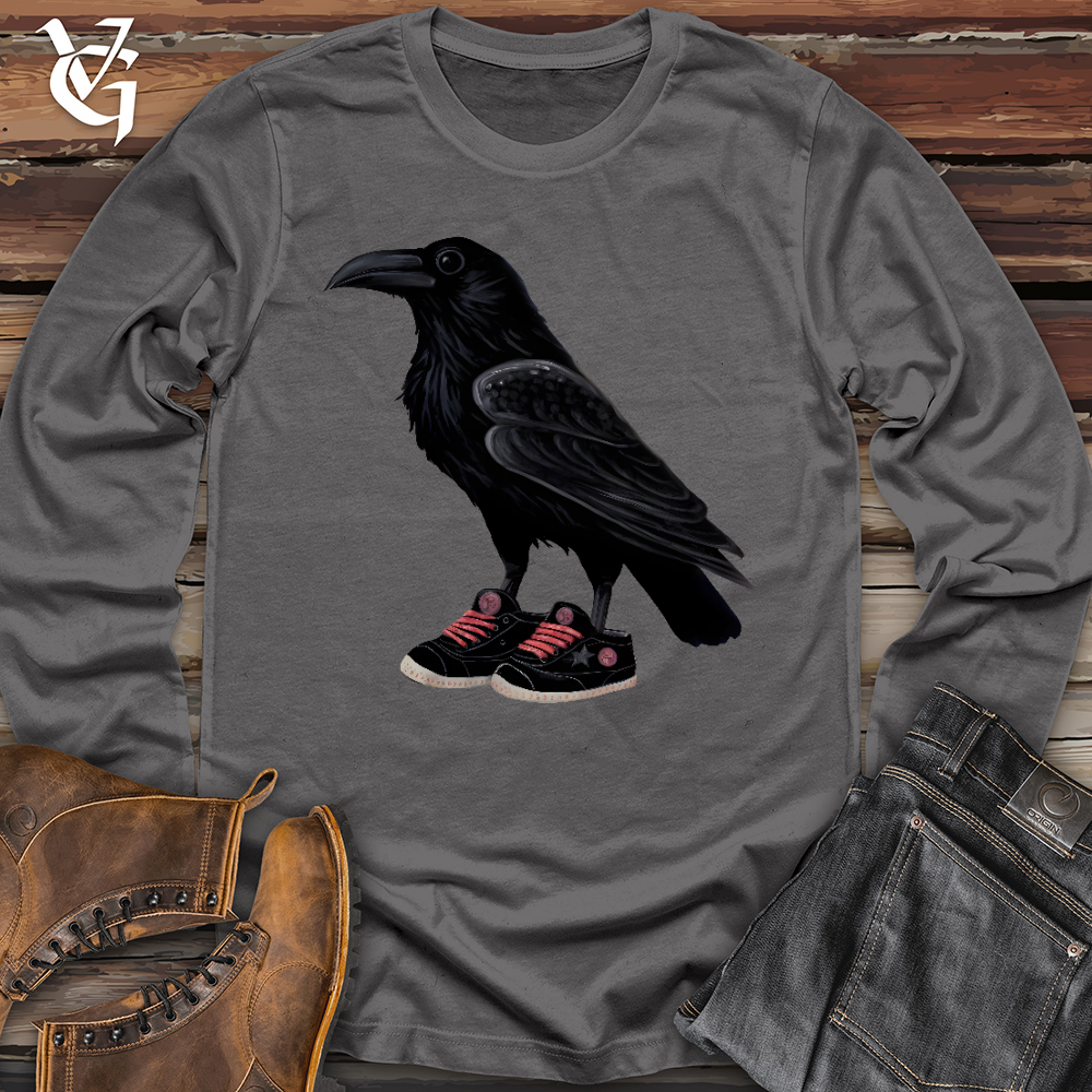Viking Goods Raven Wearing Sneakers Long Sleeve Asphalt / L