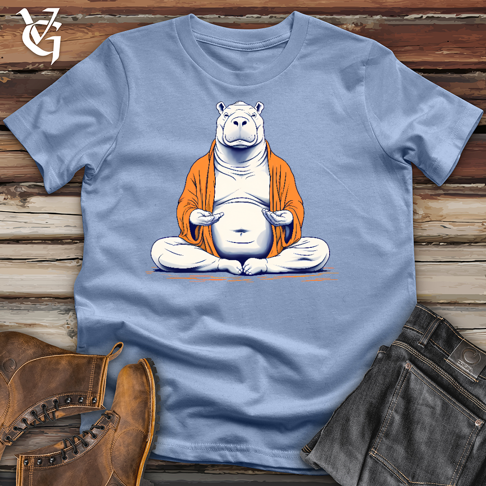 Viking Goods A Meditating Hippo Cotton Tee Baby Blue / L