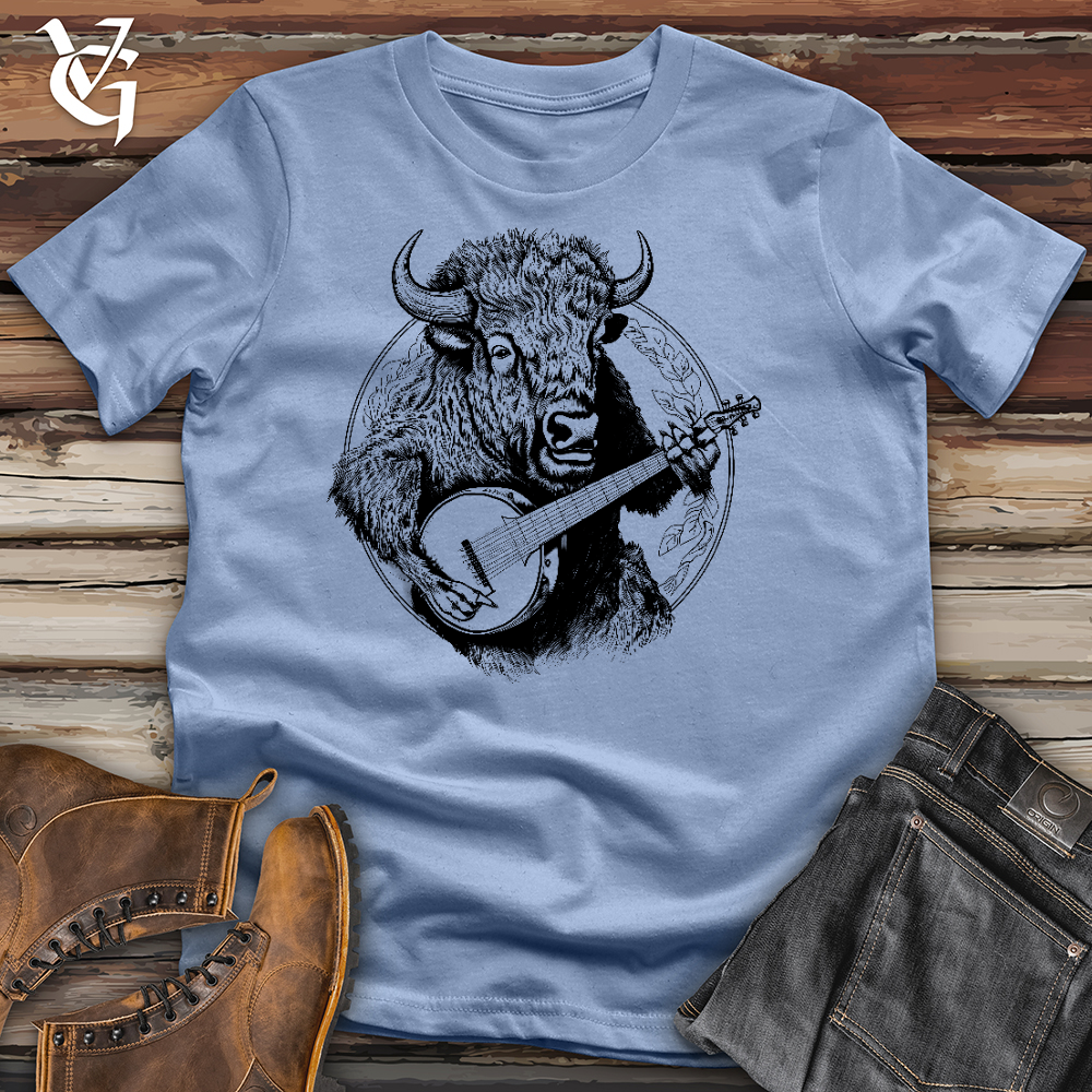Viking Goods Banjo Bison Cotton Tee Baby Blue / L