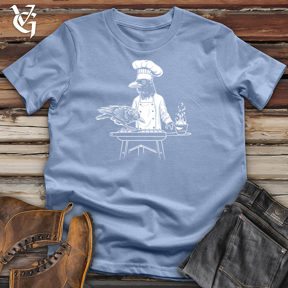 Viking Goods Chef Raven Grillmaster Cotton Tee Baby Blue / L