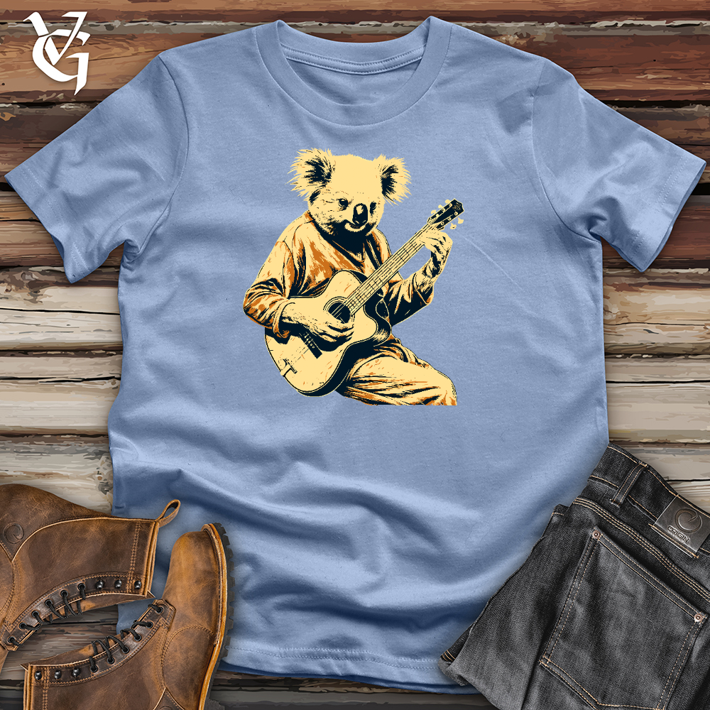 Viking Goods Cool Raccoon Playing Guitar Cotton Tee Baby Blue / L