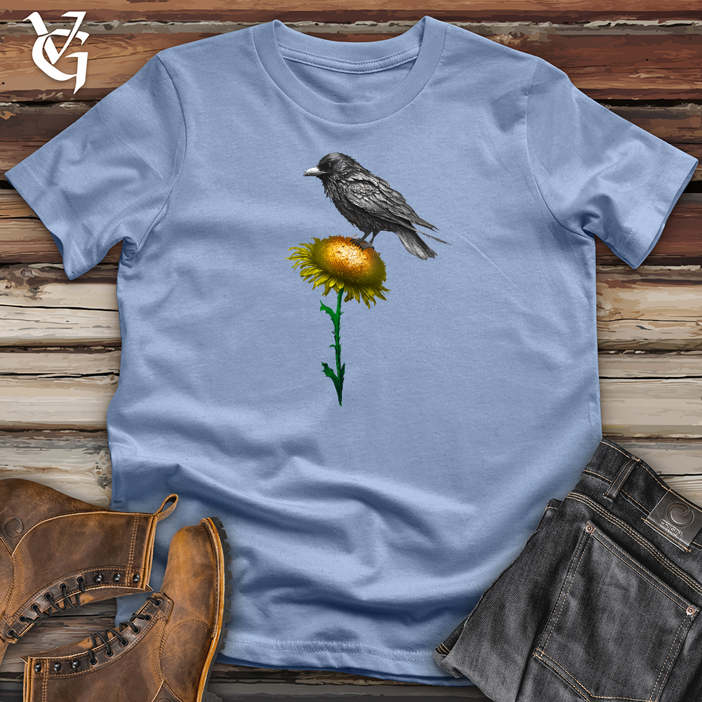 Viking Goods Dandelion Raven Perch Cotton Tee Baby Blue / L