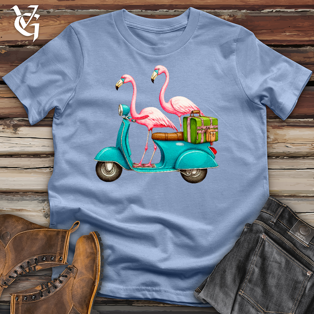 Viking Goods Flamingo Scoot Cotton Tee Baby Blue / L