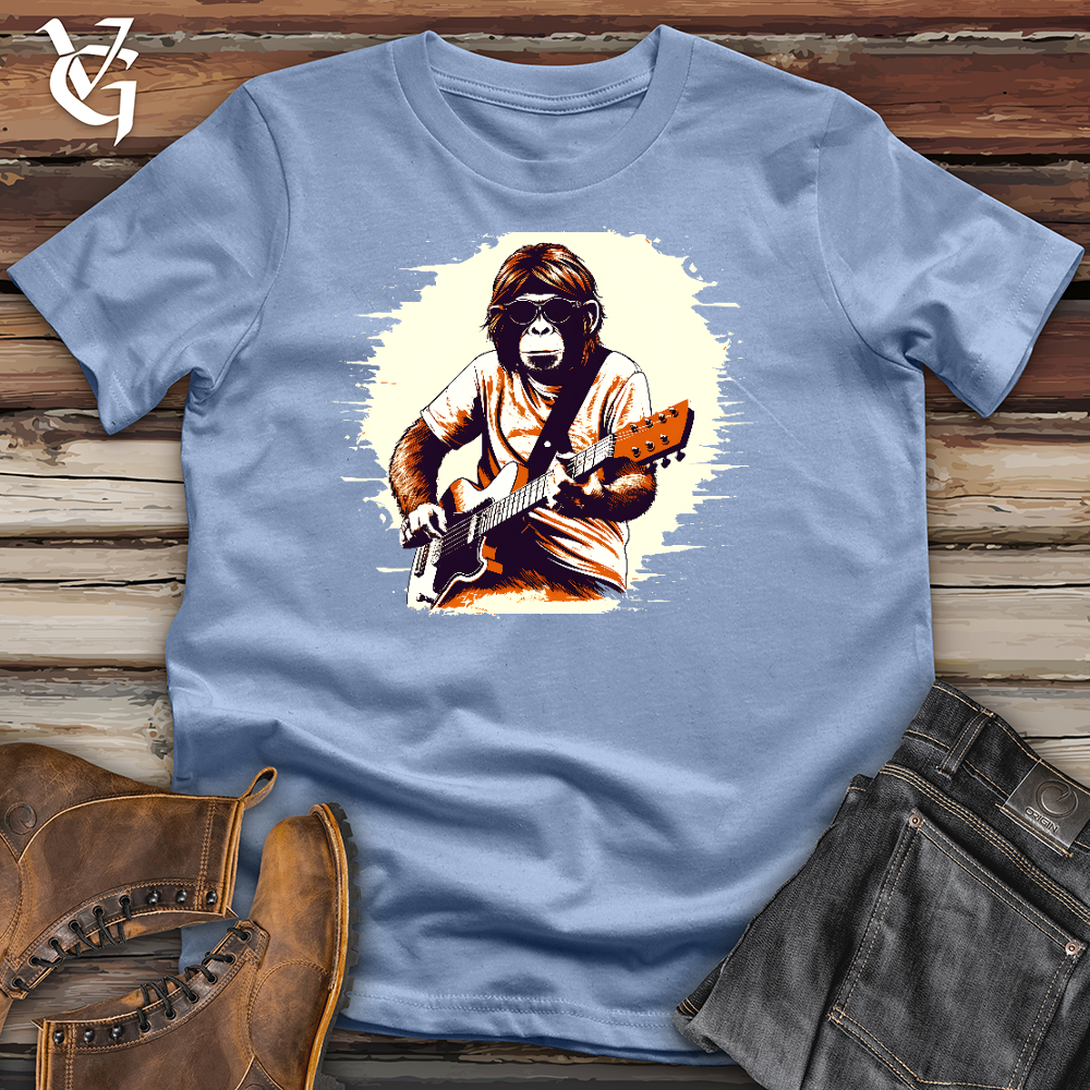 Viking Goods Monkey Playing Guitar Cotton Tee Baby Blue / L