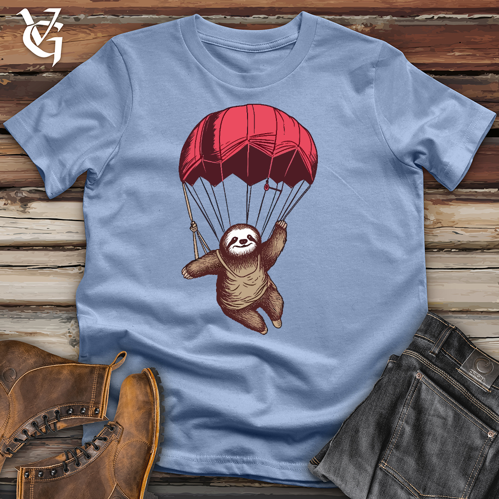 Viking Goods Skydiving Sloth Cotton Tee Baby Blue / L