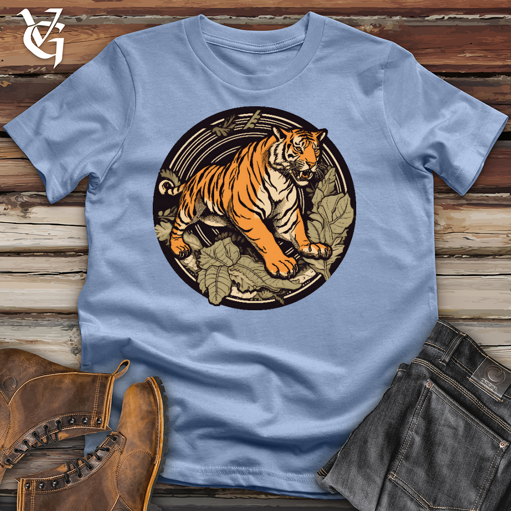 Viking Goods Tiger In The Midnight Cotton Tee Baby Blue / L