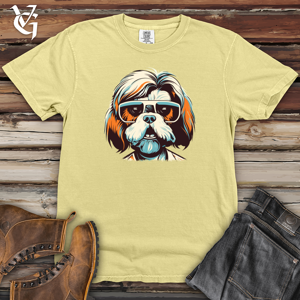 Viking Goods Shih Tzu Stylish Spectacles Heavy Cotton Comfort Colors Tee Banana / L