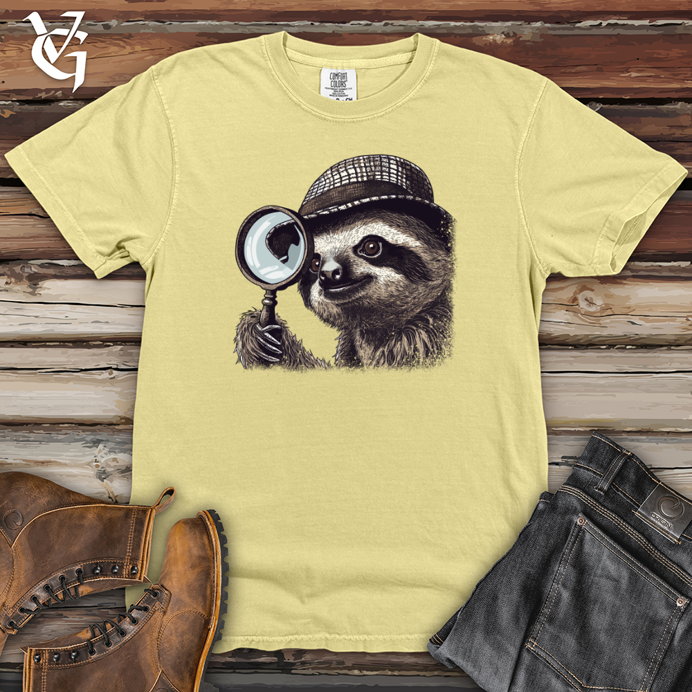 Viking Goods Sleuthful Sloth Detective Heavy Cotton Comfort Colors Tee Banana / L