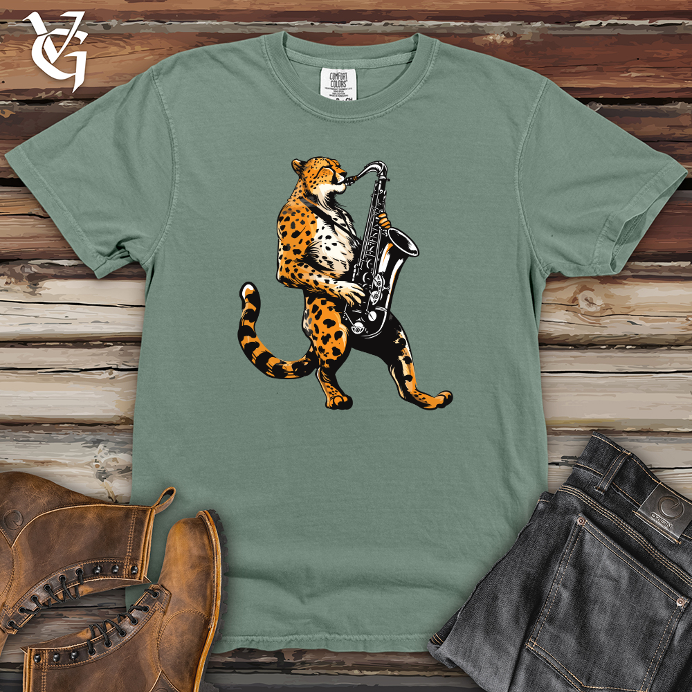 Viking Goods Jazz Cheetah Groove Heavy Cotton Comfort Colors Tee Bay / L