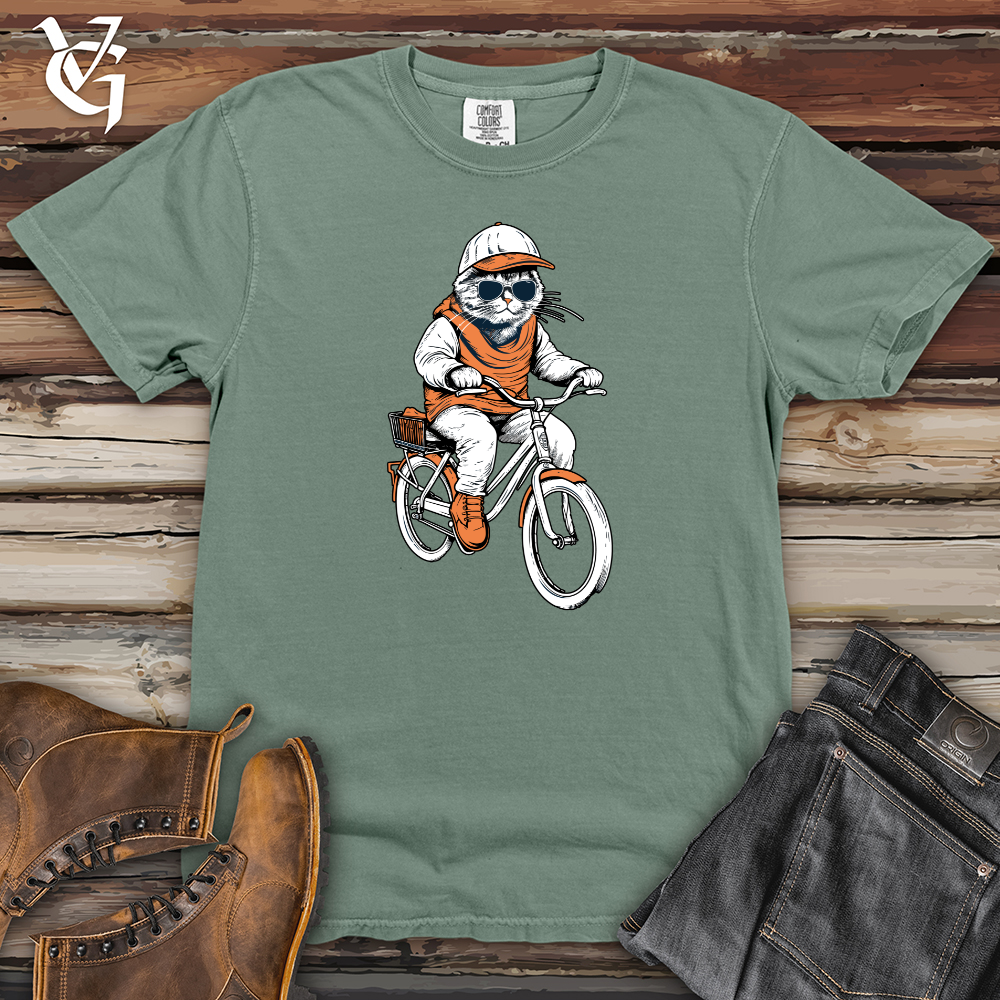 Viking Goods Retro Cycling Cat Heavy Cotton Comfort Colors Tee Bay / L