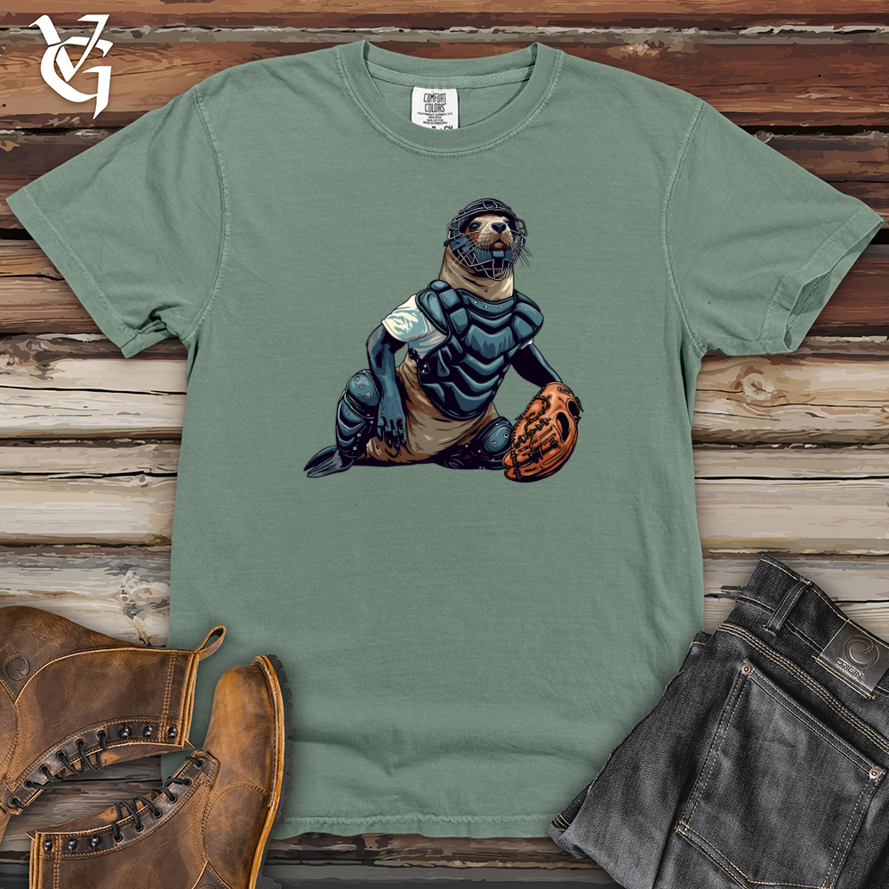 Viking Goods Seal Baseball Catcher Heavy Cotton Comfort Colors Tee Bay / L