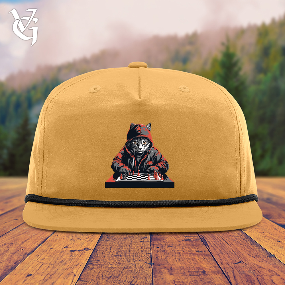 Viking Goods A Cat Playing Chess Snapback Cap Biscuit/ Black