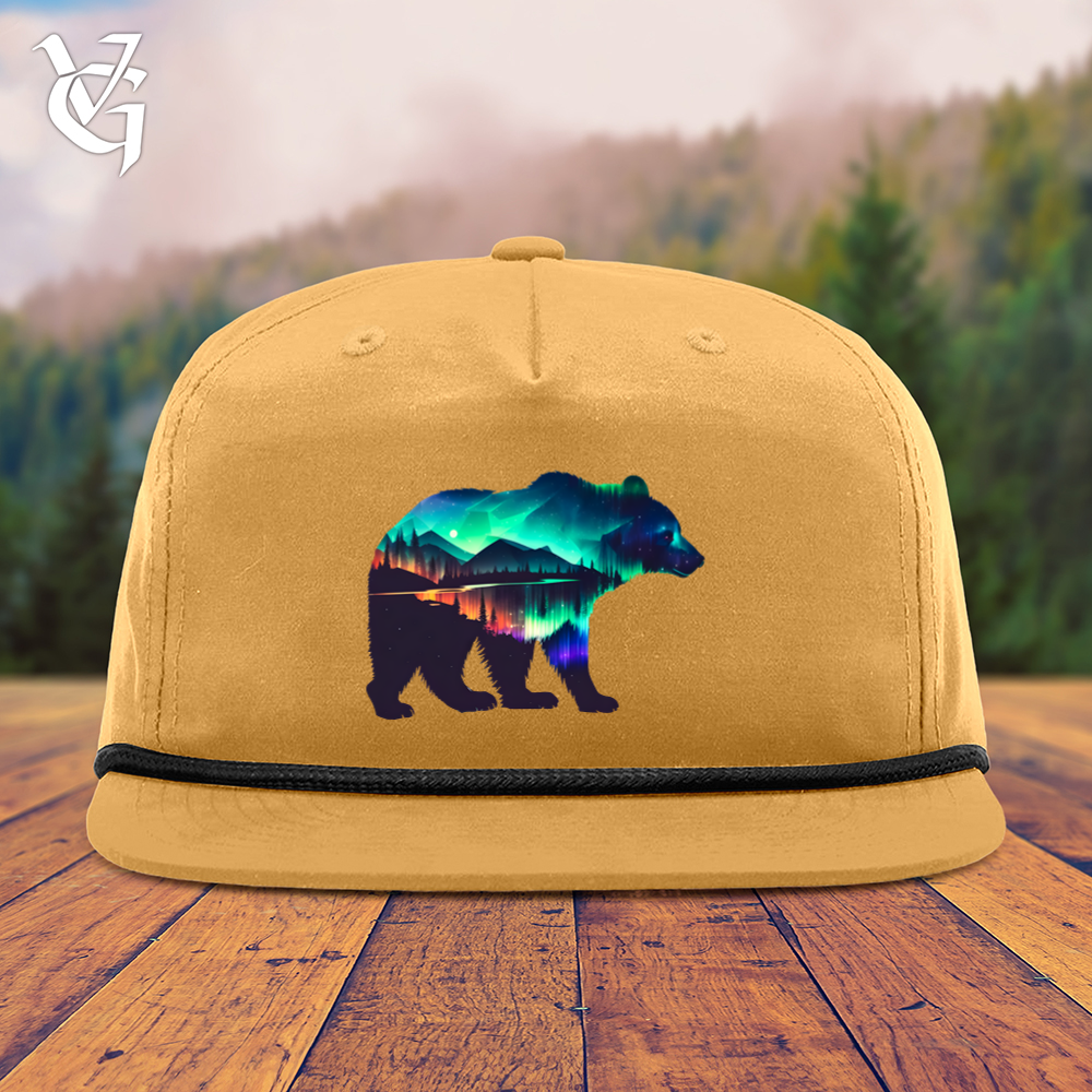 Viking Goods Northern Lights Bear Snapback Cap Biscuit/ Black