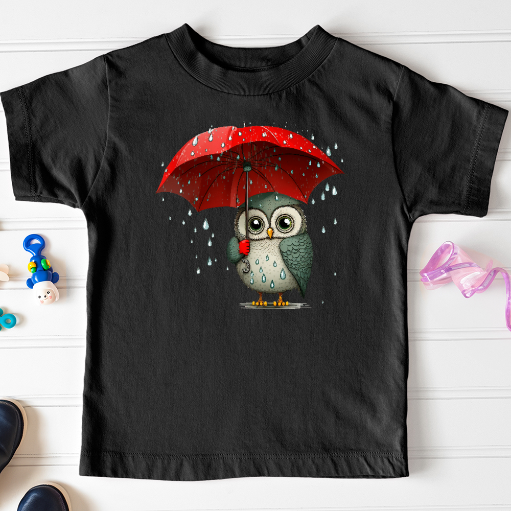 Viking Goods Owl in the Rain Toddler Tee Black / 2T