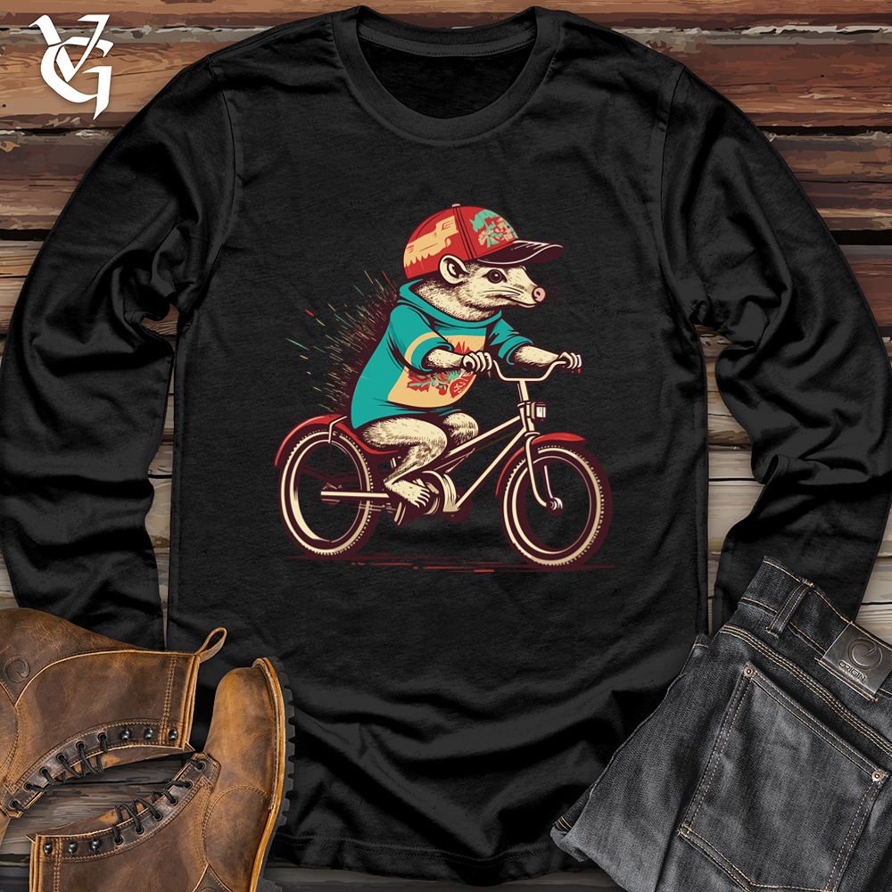 Viking Goods Armadillo Retro Bike Ride Fiesta Softstyle Long Sleeve Black / L
