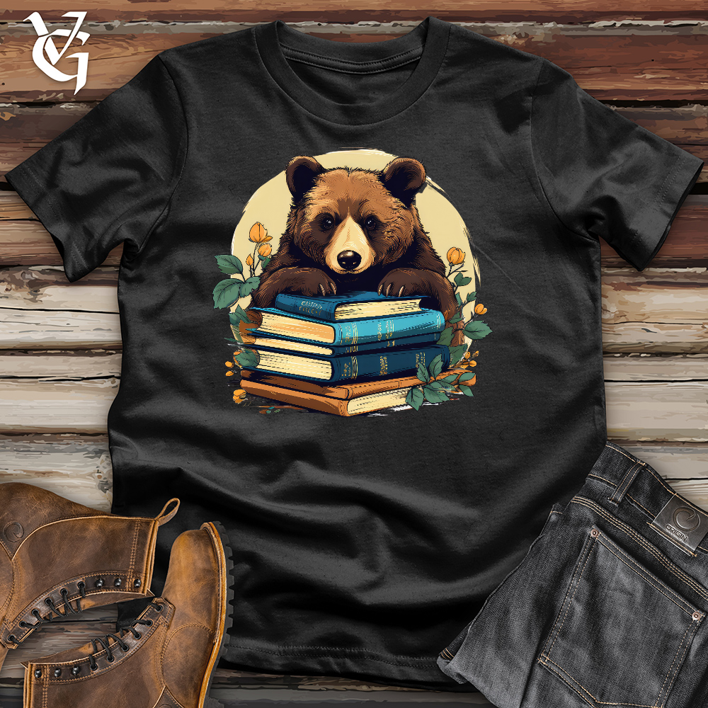 Viking Goods Book Worm Bear Cotton Tee Black / L