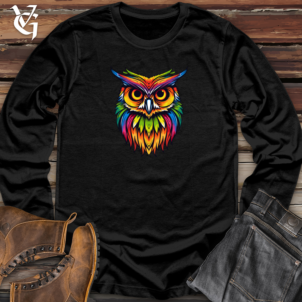 Viking Goods Colorful Nightwise Owl Long Sleeve Black / L