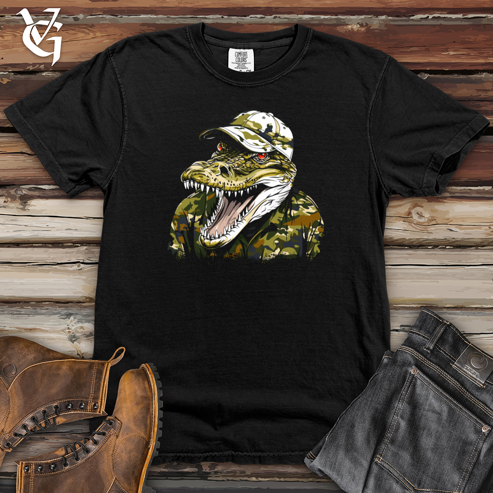 Viking Goods Crocodile Camo Command Heavy Cotton Comfort Colors Tee Black / L