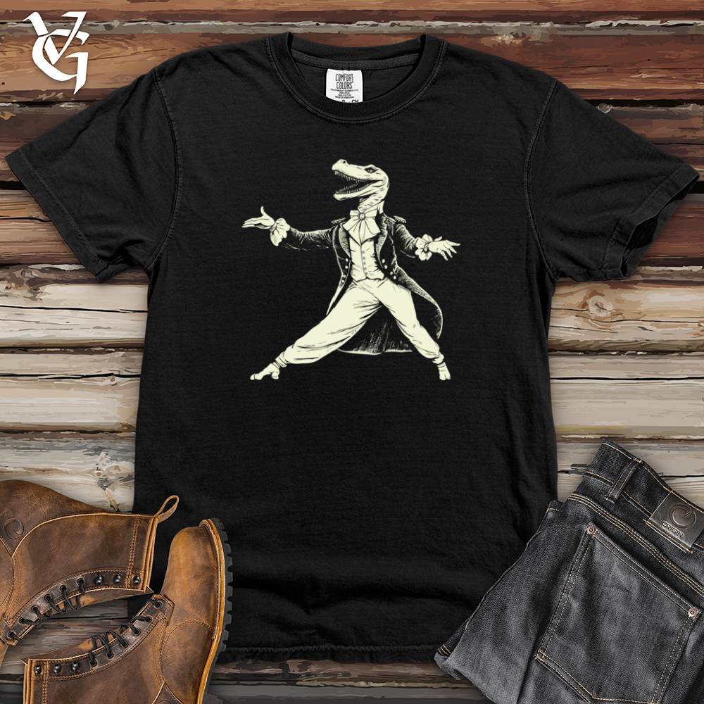 Viking Goods Dinosaur Dapper Dance Heavy Cotton Comfort Colors Tee Black / L