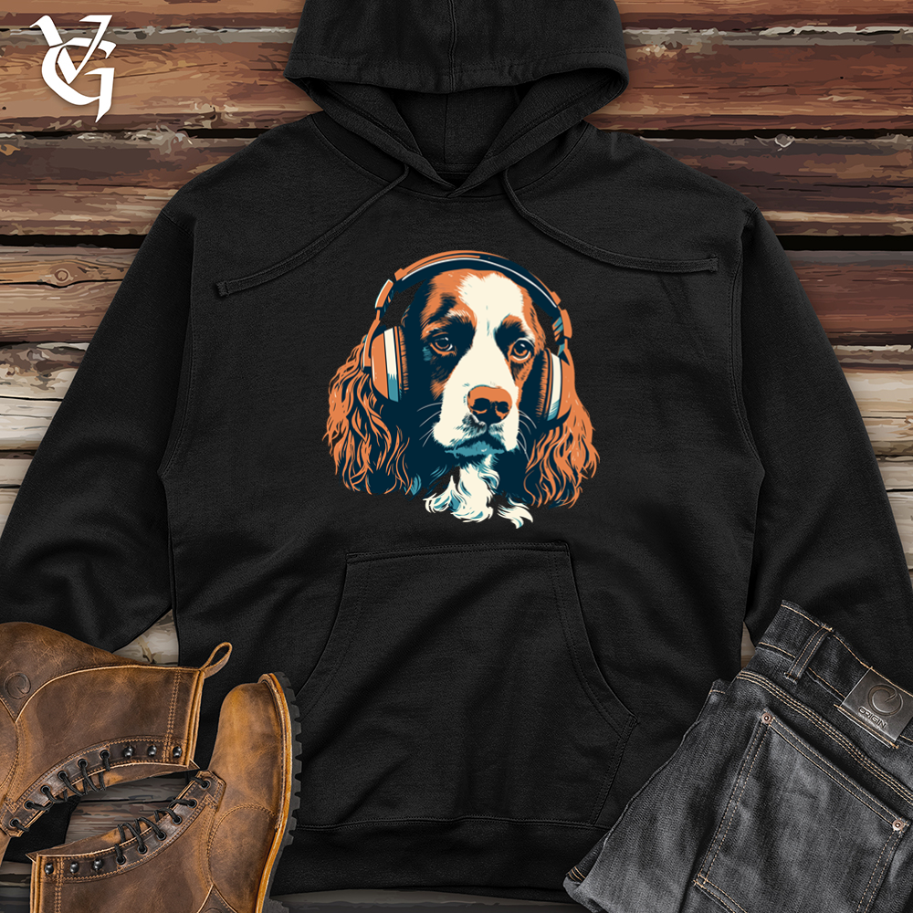Viking Goods Dog Paw-tapping Beats Headphone Harmony Midweight Hooded Sweatshirt Black / L