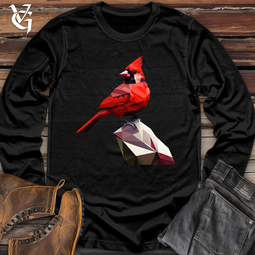 Viking Goods Geometric Cardinal Bird Long Sleeve Black / L