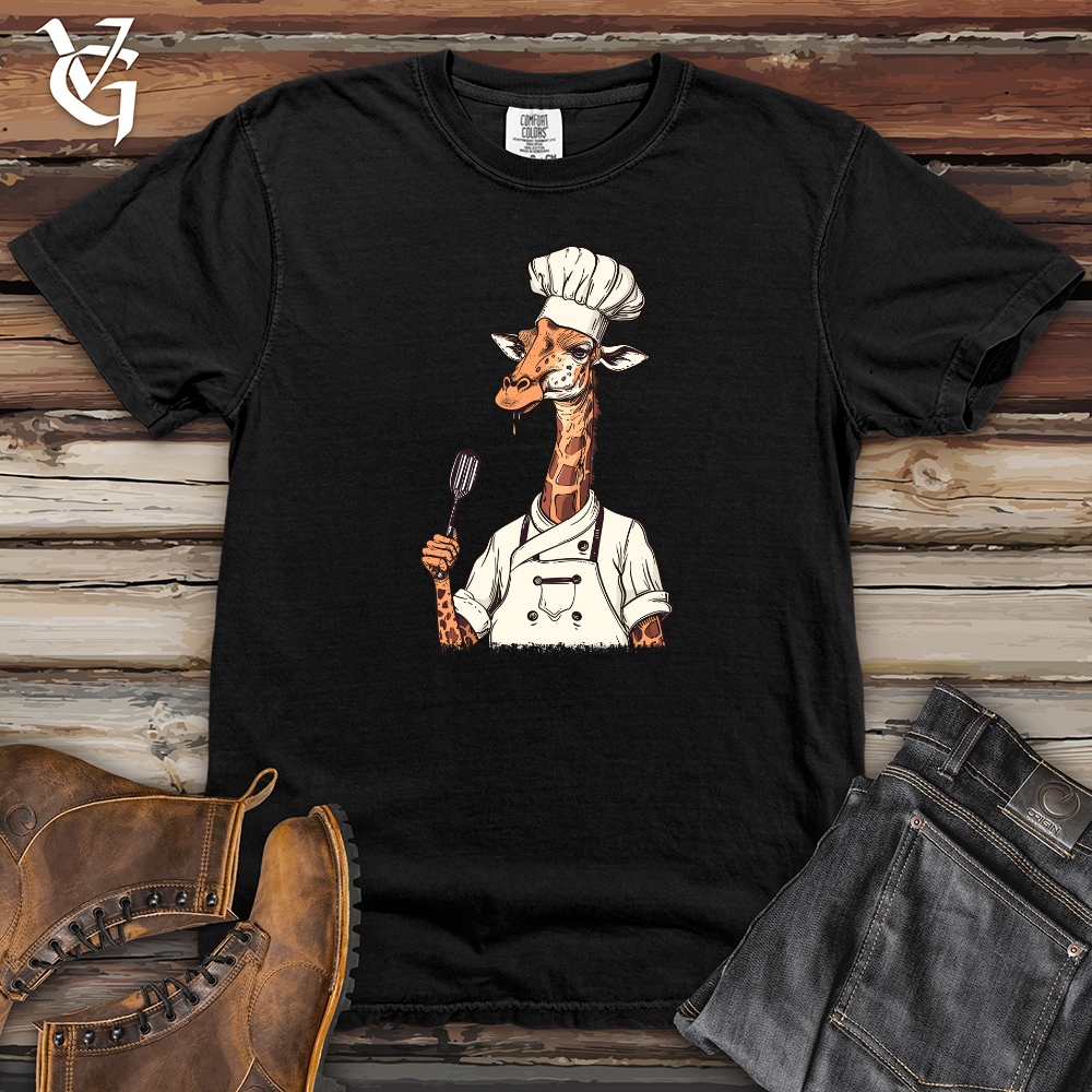Viking Goods Giraffe Gourmet Chef Heavy Cotton Comfort Colors Tee Black / L