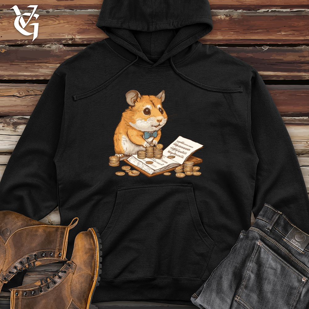 Viking Goods Hamster Finance Manager Midweight Hooded Sweatshirt Black / L