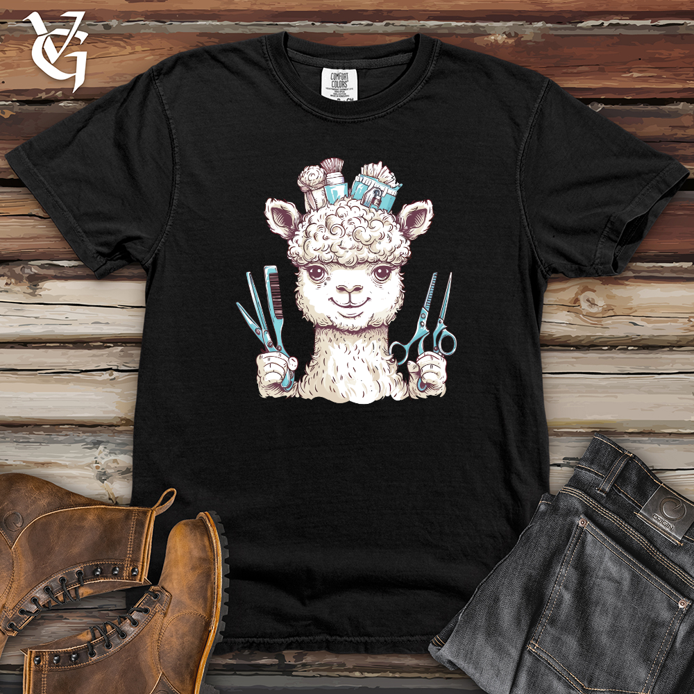 Viking Goods Llama Barber Charm Heavy Cotton Comfort Colors Tee Black / L