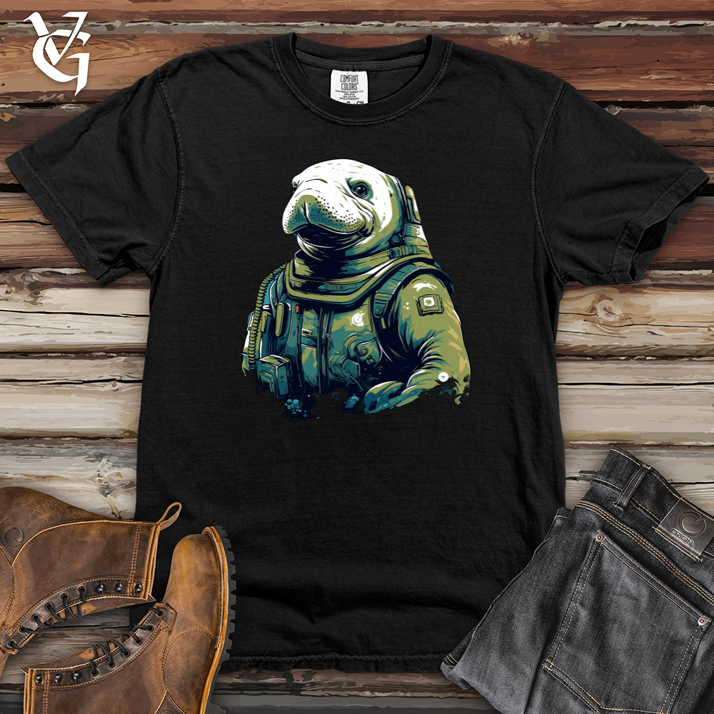 Viking Goods Manatee Astronaut Adventure Heavy Cotton Comfort Colors Tee Black / L