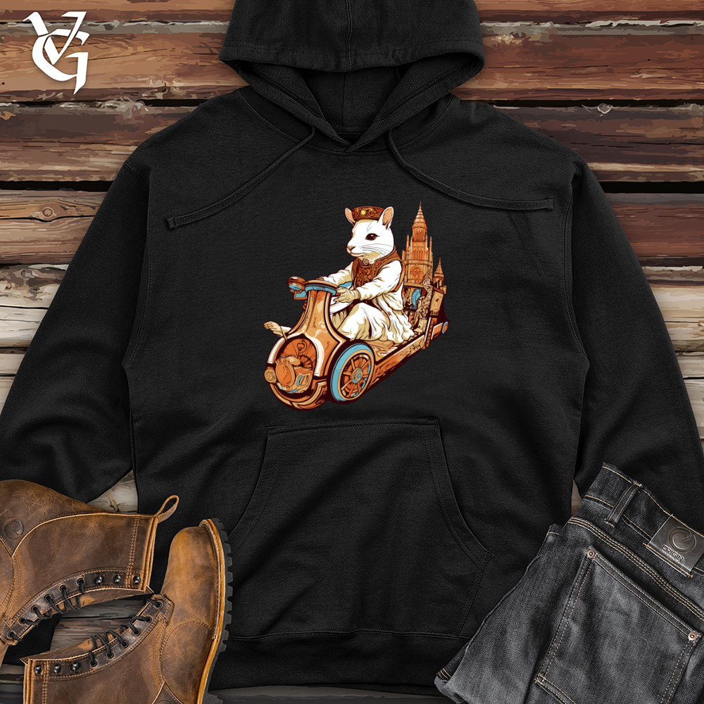 Viking Goods Mouse Time Traveller Midweight Hooded Sweatshirt Black / L