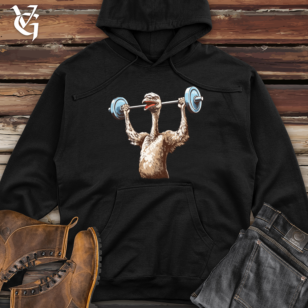 Viking Goods Ostrich Powerlifting Champ Midweight Hooded Sweatshirt Black / L