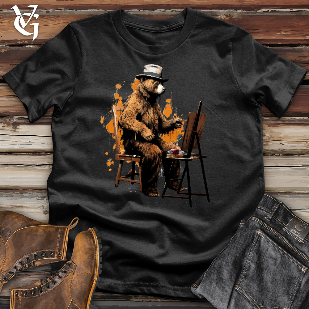 Viking Goods Painting Bear Cotton Tee Black / L