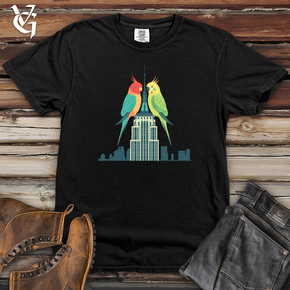 Viking Goods Parakeet Skyscraper Perch Heavy Cotton Comfort Colors Tee Black / L