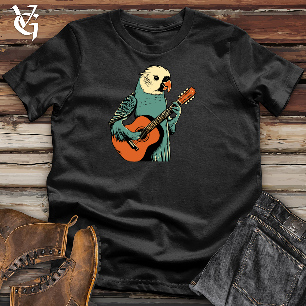 Viking Goods Parakeet Strumming Guitar Cotton Tee Black / L