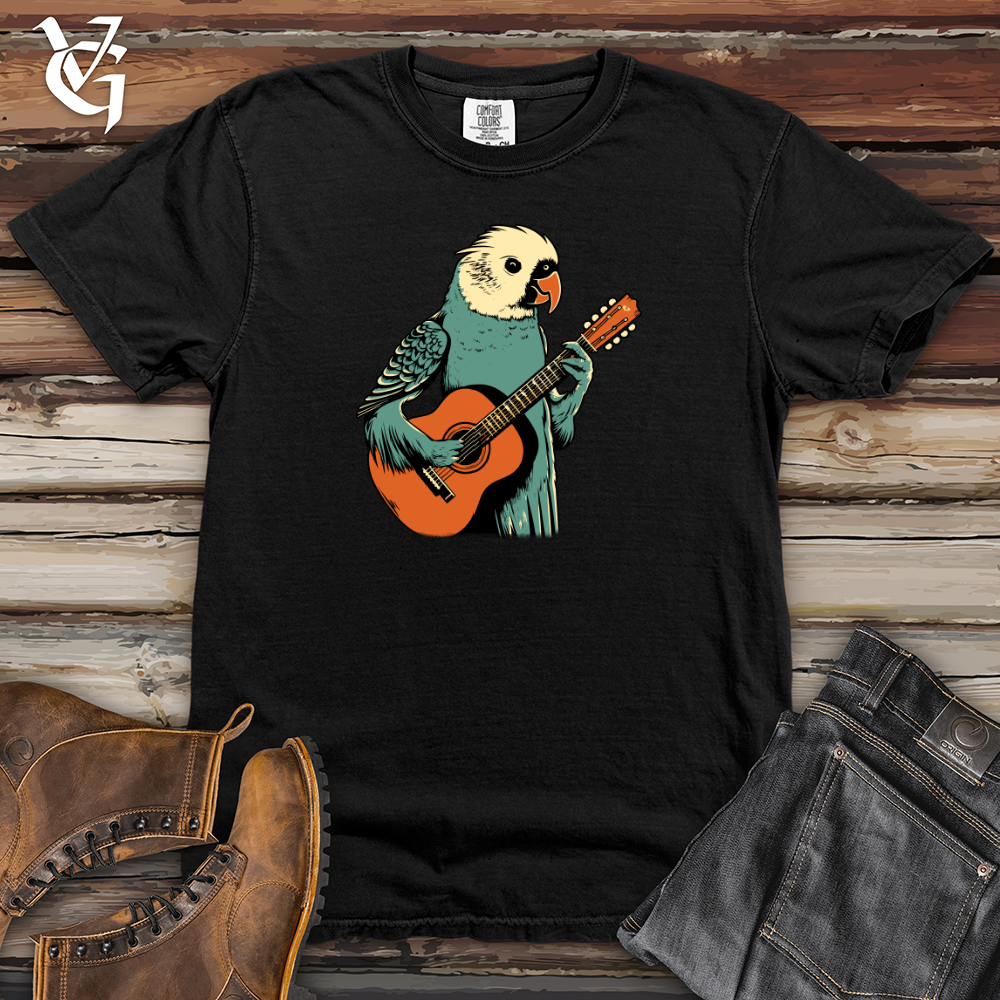 Viking Goods Parakeet Strumming Guitar Heavy Cotton Comfort Colors Tee Black / L