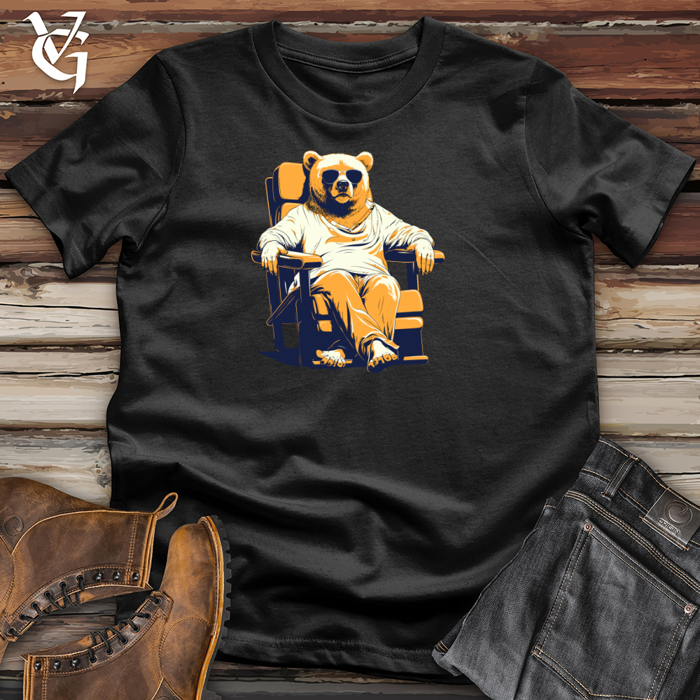 Viking Goods Retro Lounging Bear 01 Cotton Tee Black / L